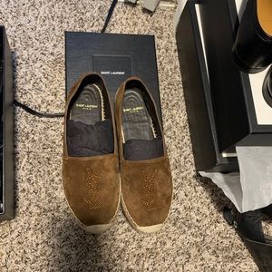 Saint Laurent tan suede espadrilles